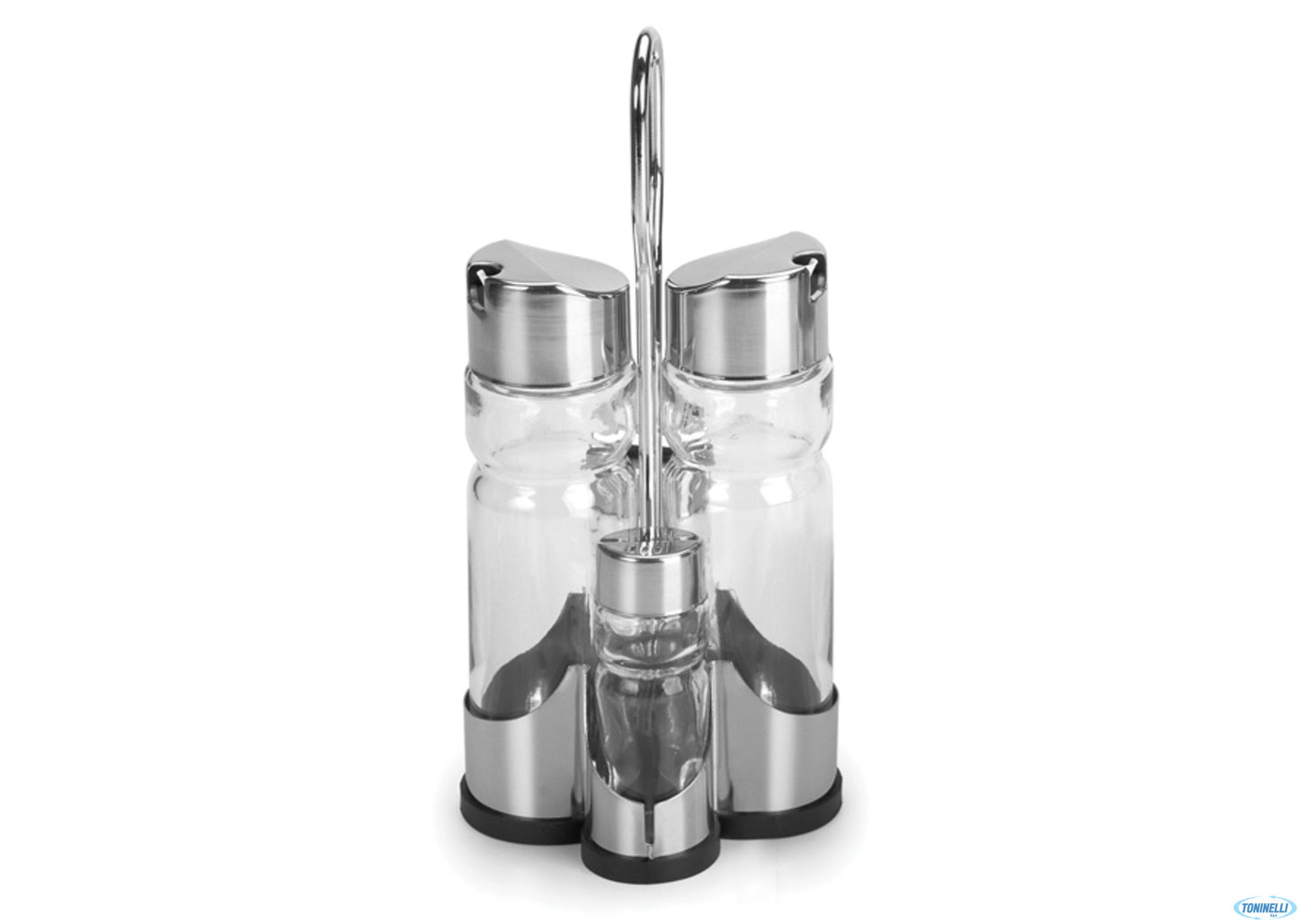 Vinagr Saleros Quese - Menage Paris 4 Pz In Vetro Ed Acciaio Inox 3697